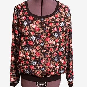 Sheer floral sweater